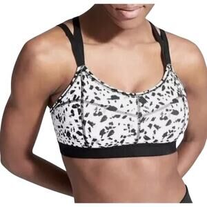 Athleta Womens Strappy Stealth Sports Bra Black and White XS